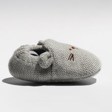 Load image into Gallery viewer, Charlie Slippers for babies and toddlers, made from soft, breathable woven cotton with stretchy back and grip-tab for easy wear. Featuring non-slip points on the soles, these lightweight shoes are perfect for pre-walkers, cruisers, and first walkers. Machine washable for easy care.