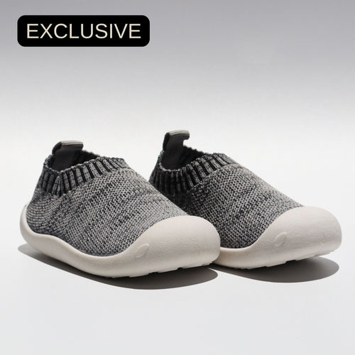 Luna Linen Sneaker | First walker toddler shoes Hello Baby Moccs Grey marle 13cm (12-18 months) 